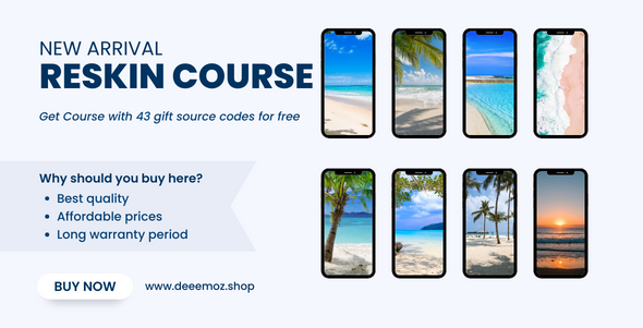 Reskin Course with 43 Mobile APP Code gift (Arabic-English)